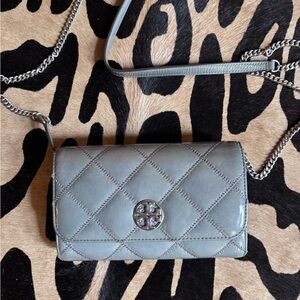 Tory Burch Gray Quilted Crossbody Bag